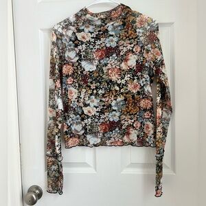 floral sheer women’s top